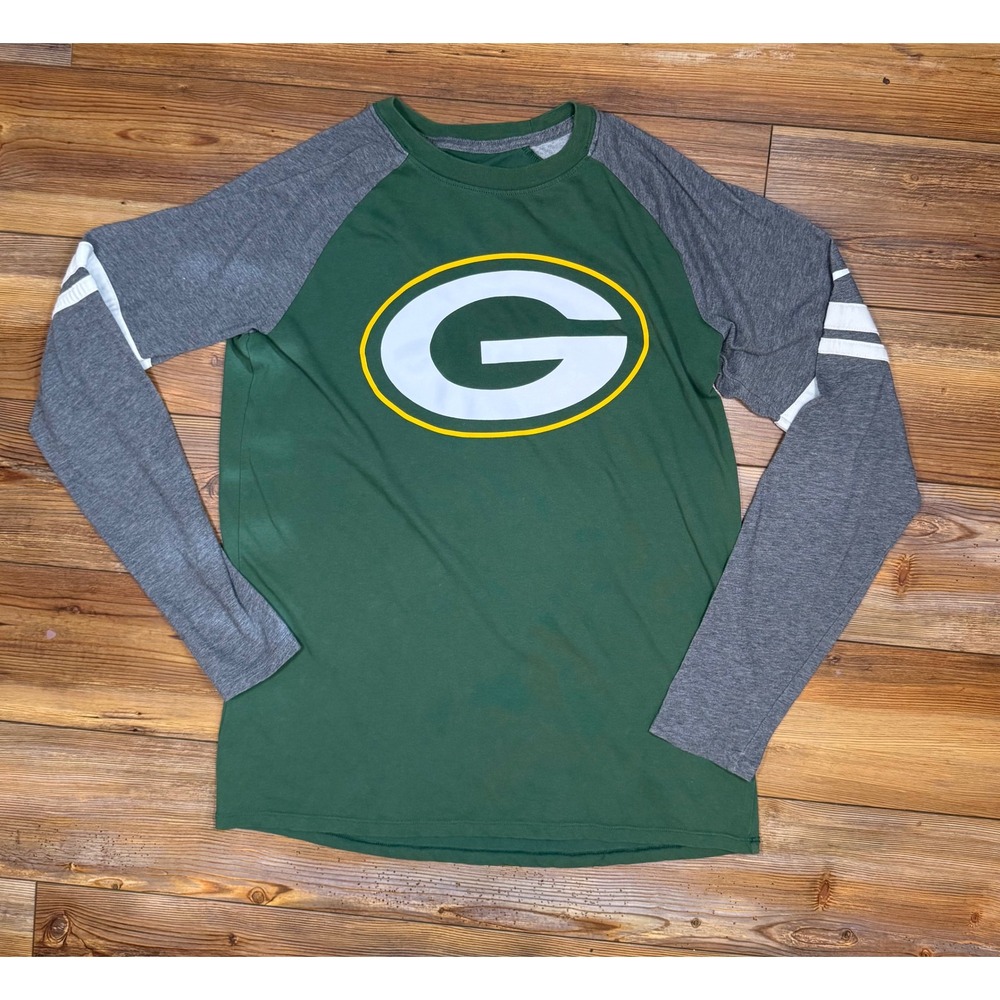 Nike NFL Team Mens Small Dri-FIT Long Sleeve Raglan Shirt Green Bay Packers